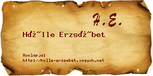 Hölle Erzsébet névjegykártya